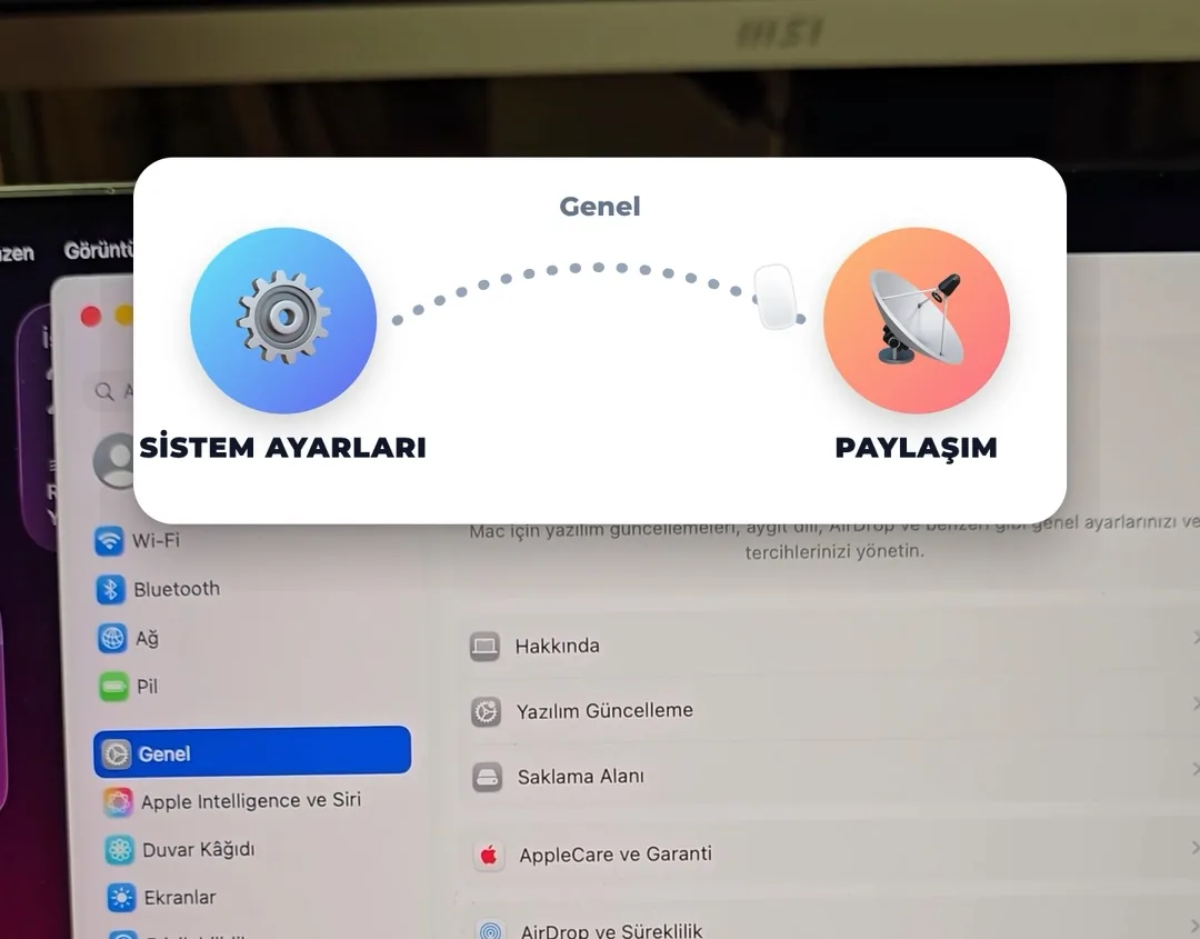 Mac: Paylaşma ayarlarını aç