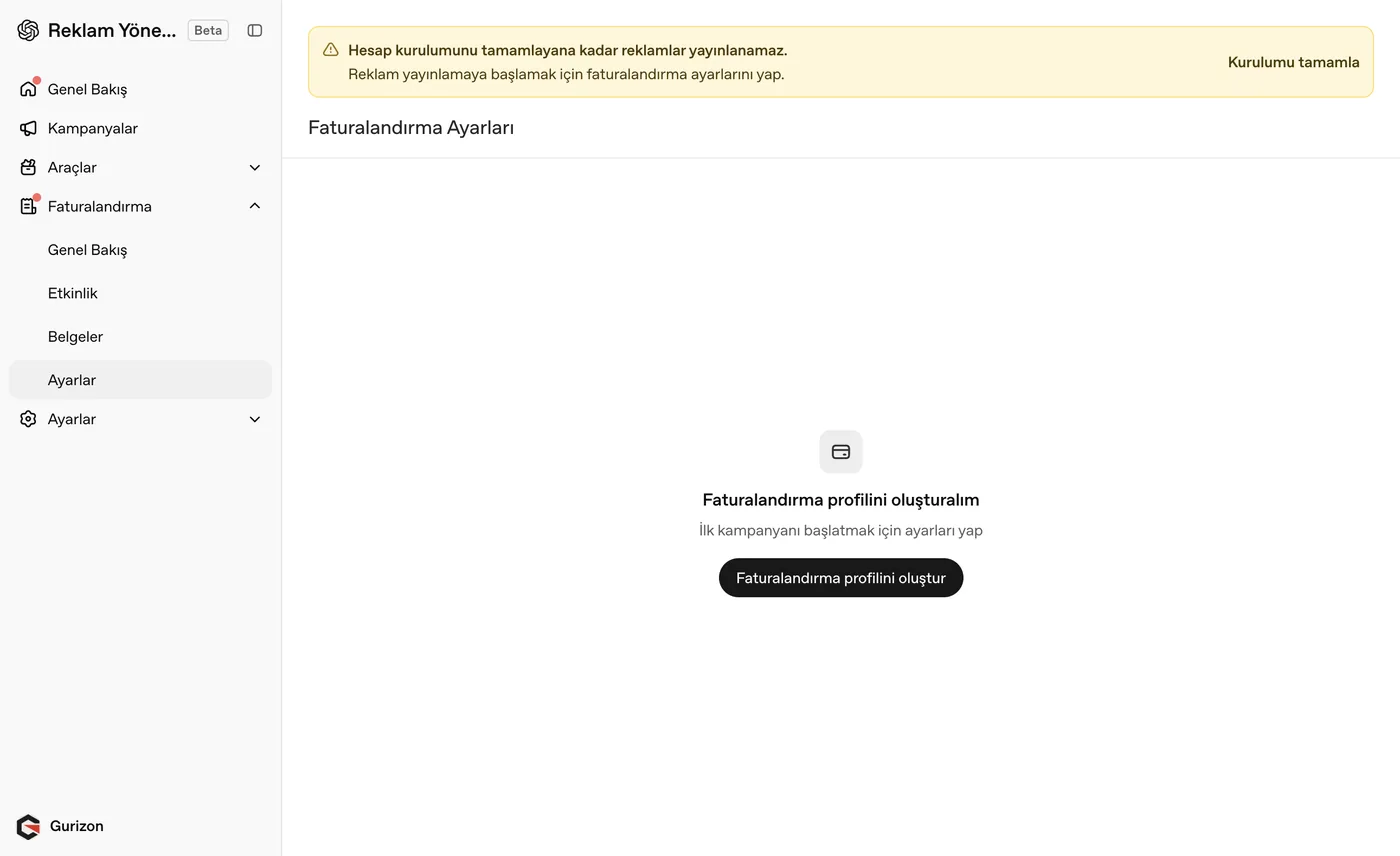 Create the billing profile